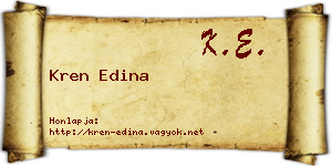 Kren Edina névjegykártya
